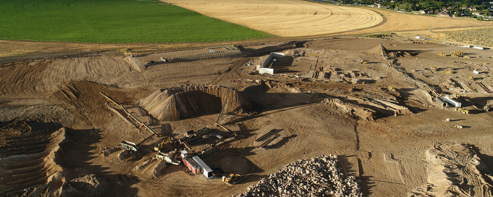 drone construction site photography